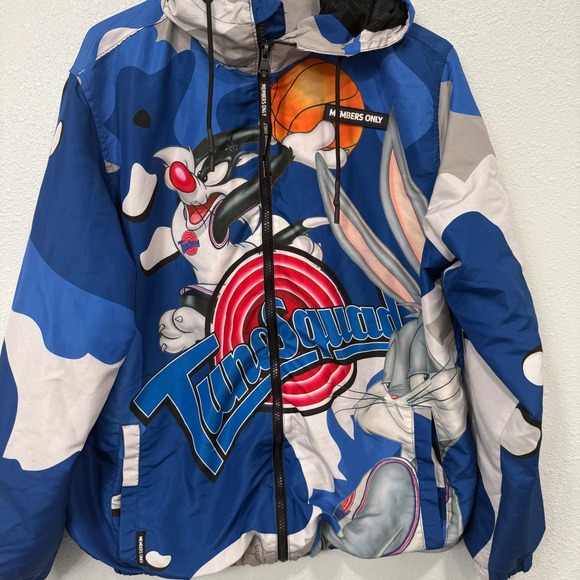 Members Only Space Jam Tune Squad Bugs Bunny Sylvester Windbreaker Jacket Medium - Picture 2 of 10
